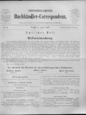 Oesterreichische Buchhändler-Correspondenz