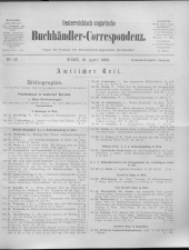 Oesterreichische Buchhändler-Correspondenz