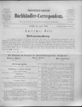 Oesterreichische Buchhändler-Correspondenz