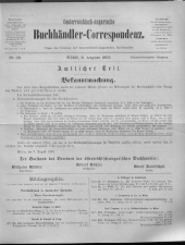 Oesterreichische Buchhändler-Correspondenz