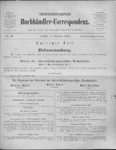 Oesterreichische Buchhändler-Correspondenz