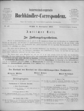 Oesterreichische Buchhändler-Correspondenz