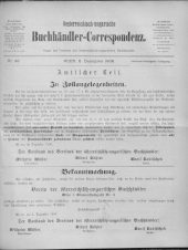 Oesterreichische Buchhändler-Correspondenz