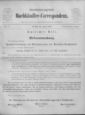 Oesterreichische Buchhändler-Correspondenz