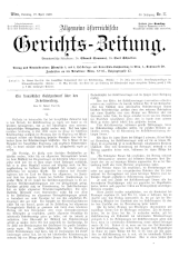 Allgemeine Österreichische Gerichtszeitung