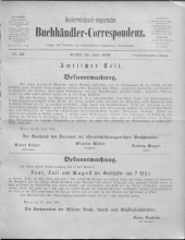 Oesterreichische Buchhändler-Correspondenz