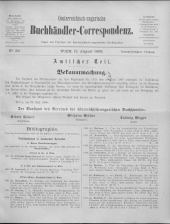 Oesterreichische Buchhändler-Correspondenz