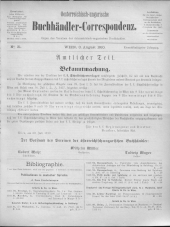 Oesterreichische Buchhändler-Correspondenz