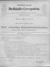 Oesterreichische Buchhändler-Correspondenz