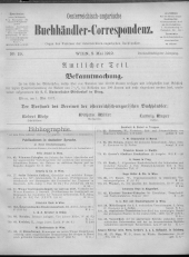 Oesterreichische Buchhändler-Correspondenz