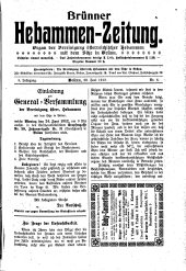 Brünner Hebammen-Zeitung