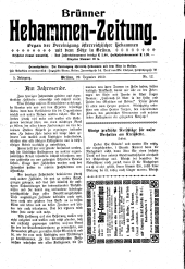 Brünner Hebammen-Zeitung