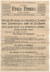 Extraausgaben des 1. Weltkrieges
