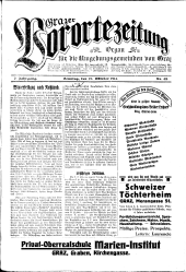 Grazer Vorortezeitung: Organ f. d. Umgebungsgemeinden v. Graz