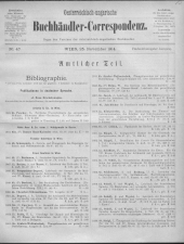 Oesterreichische Buchhändler-Correspondenz