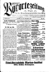 Grazer Vorortezeitung: Organ f. d. Umgebungsgemeinden v. Graz