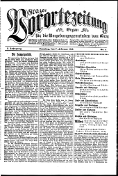 Grazer Vorortezeitung: Organ f. d. Umgebungsgemeinden v. Graz