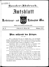 Sonder-Abdruck Amtsblatt Wien