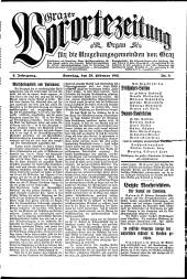 Grazer Vorortezeitung: Organ f. d. Umgebungsgemeinden v. Graz