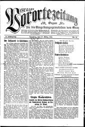 Grazer Vorortezeitung: Organ f. d. Umgebungsgemeinden v. Graz