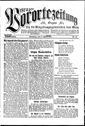 Grazer Vorortezeitung: Organ f. d. Umgebungsgemeinden v. Graz