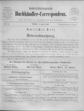 Oesterreichische Buchhändler-Correspondenz