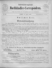 Oesterreichische Buchhändler-Correspondenz