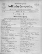 Oesterreichische Buchhändler-Correspondenz