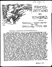 Kriegszeitung des A.T.V. Graz