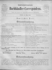 Oesterreichische Buchhändler-Correspondenz