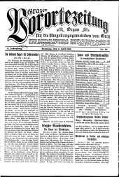 Grazer Vorortezeitung: Organ f. d. Umgebungsgemeinden v. Graz