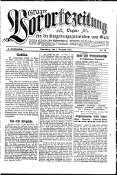 Grazer Vorortezeitung: Organ f. d. Umgebungsgemeinden v. Graz