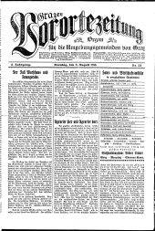 Grazer Vorortezeitung: Organ f. d. Umgebungsgemeinden v. Graz