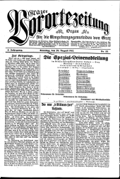 Grazer Vorortezeitung: Organ f. d. Umgebungsgemeinden v. Graz