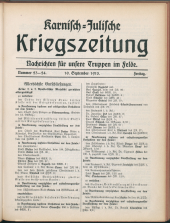 Karnisch-Julische Kriegszeitung