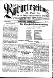 Grazer Vorortezeitung: Organ f. d. Umgebungsgemeinden v. Graz