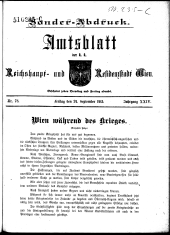 Sonder-Abdruck Amtsblatt Wien