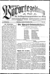 Grazer Vorortezeitung: Organ f. d. Umgebungsgemeinden v. Graz