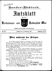 Sonder-Abdruck Amtsblatt Wien