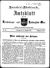 Sonder-Abdruck Amtsblatt Wien