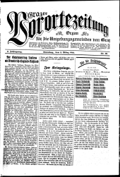 Grazer Vorortezeitung: Organ f. d. Umgebungsgemeinden v. Graz