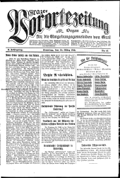 Grazer Vorortezeitung: Organ f. d. Umgebungsgemeinden v. Graz