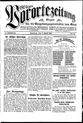 Grazer Vorortezeitung: Organ f. d. Umgebungsgemeinden v. Graz