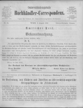 Oesterreichische Buchhändler-Correspondenz