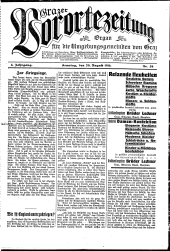 Grazer Vorortezeitung: Organ f. d. Umgebungsgemeinden v. Graz