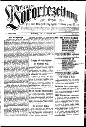 Grazer Vorortezeitung: Organ f. d. Umgebungsgemeinden v. Graz