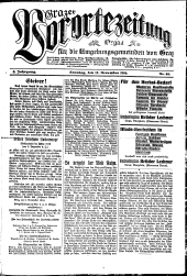 Grazer Vorortezeitung: Organ f. d. Umgebungsgemeinden v. Graz