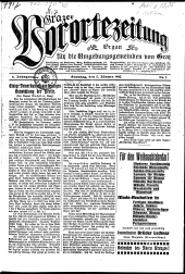 Grazer Vorortezeitung: Organ f. d. Umgebungsgemeinden v. Graz