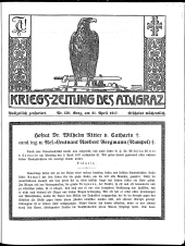 Kriegszeitung des A.T.V. Graz