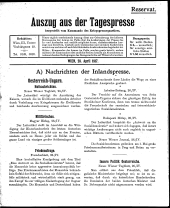 Auszug aus der Tagespresse